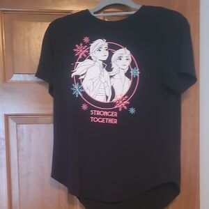 Disney Black Short Sleeve Tee with Pink and Blue Accents